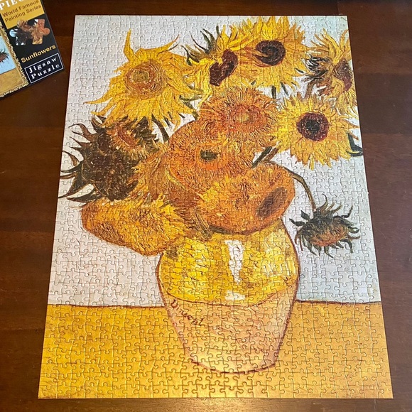 MaxRenard Van Gogh Sunflowers Fine Art Oil Painting Jigsaw Puzzle 1000 Pieces - Picture 2 of 4